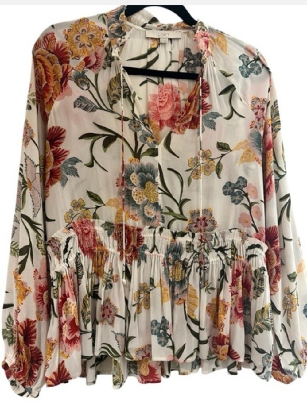 Ann Taylor Loft Poppy Floral Blouse Size S - Picture 4 of 11